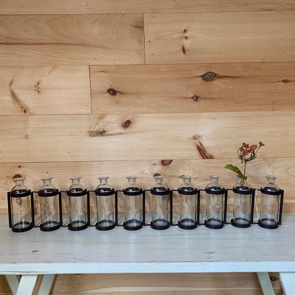 10 Bottle Adjustable Vases - Clear Bottles