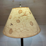 Brown Iron Floor Lamp & Nature Motif Shade