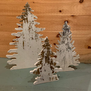 White Wooden Trees (set of 3)