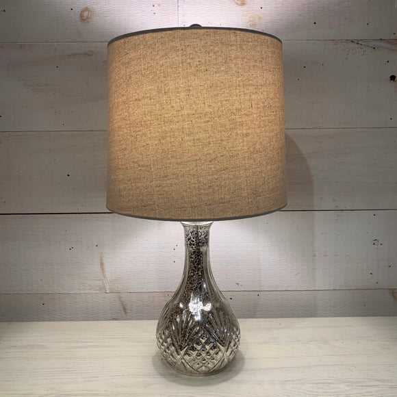 Round Etched Glass Accent Lamp