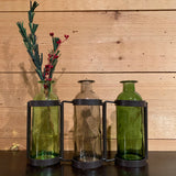 3 Bottle Adjustable Vases - Green and Brown