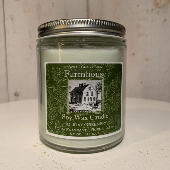 6.5oz Soy Wax Candle - Holiday Greenery