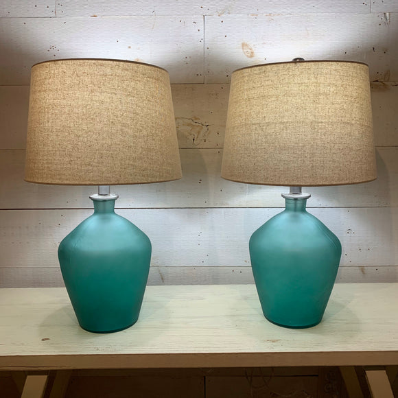 Sea Glass Bottle Lamps