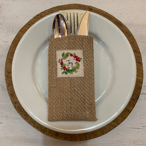 Holiday Silverware Pouches 8pc (3 Styles)